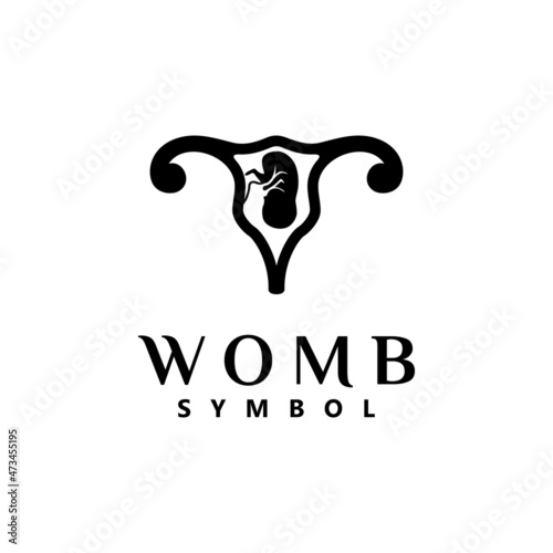 Pregnant Mother's Womb Symbol Logo