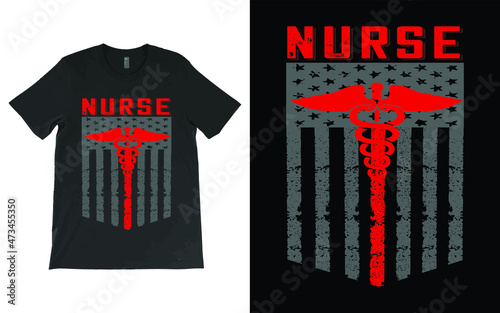 USA Flag Nurse T-Shirt Vector, Leopard Nurse Life Shirt, RN Shirts, Nurse Week, Nursing Shirt, Nursing School Tee
