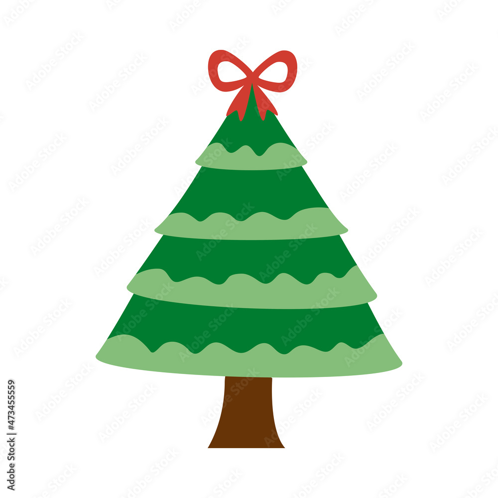 Fototapeta premium christmas tree and red bow