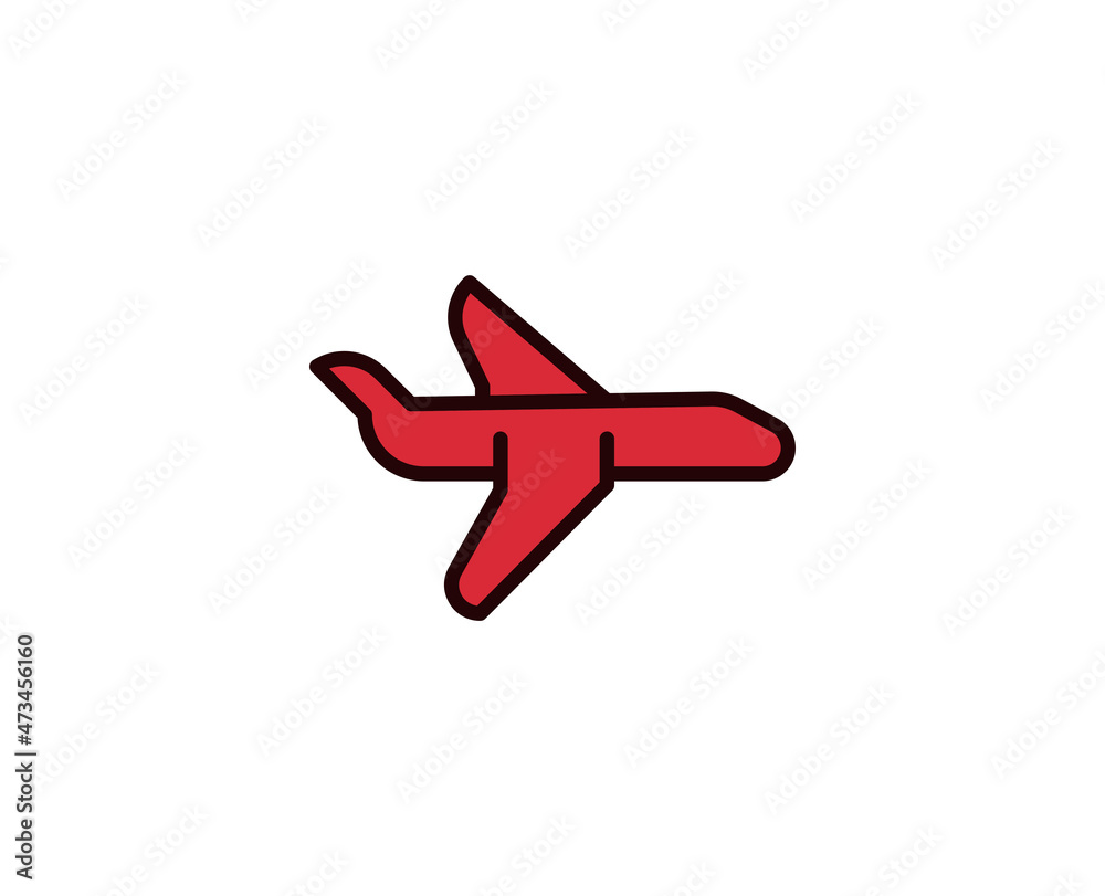 Obraz premium Plane line icon. Vector symbol in trendy flat style on white background. Travel sing for design.