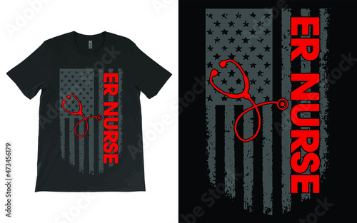 USA Flag Nurse T-Shirt Vector, Leopard Nurse Life Shirt, RN Shirts, Nurse Week, Nursing Shirt, Nursing School Tee