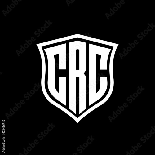 CRC letter logo design with black background in illustrator, vector logo modern alphabet font overlap style. calligraphy designs for logo, Poster, Invitation, etc.	 photo