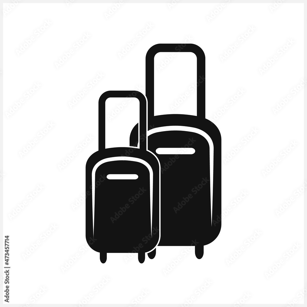 Suitcase icon isolated. Baggage. Stencil vector stock illustration. EPS 10 Suitcase icon isolated. Baggage. Stencil vector stock illustration. EPS 10