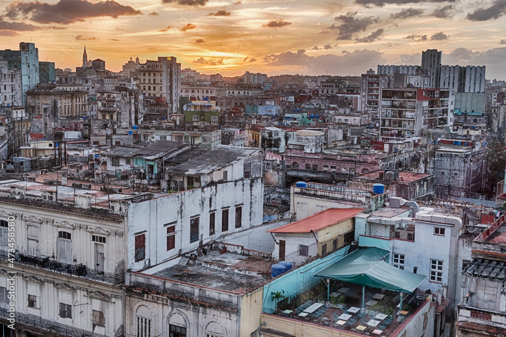 Sunset Looking Over The Vedado in Havana