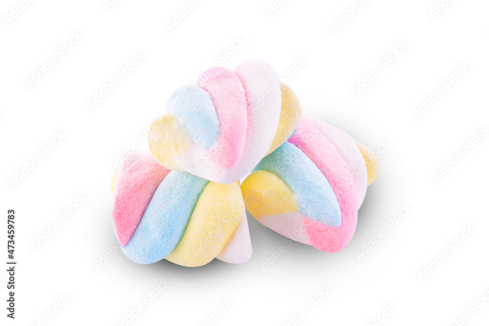 Empty pile of marshmallows on a white background Empty pile of marshmallows on a white background