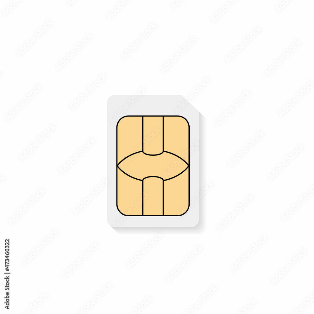 Nano SIM Card Icon Vector Isolated on White Background Nano SIM Card Icon Vector Isolated on White Background