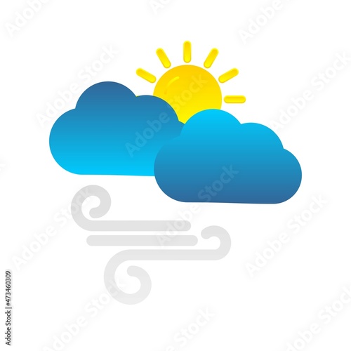Fotografia, Obraz Sun gale Flat Gradient Vector Icon Design