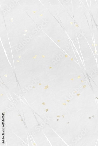 和紙　金銀箔散らし　上品な抽象模様　背景　ハガキ比率　グラフィック素材