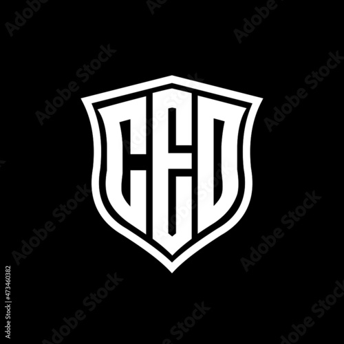 CED letter logo design with black background in illustrator, vector logo modern alphabet font overlap style. calligraphy designs for logo, Poster, Invitation, etc.	