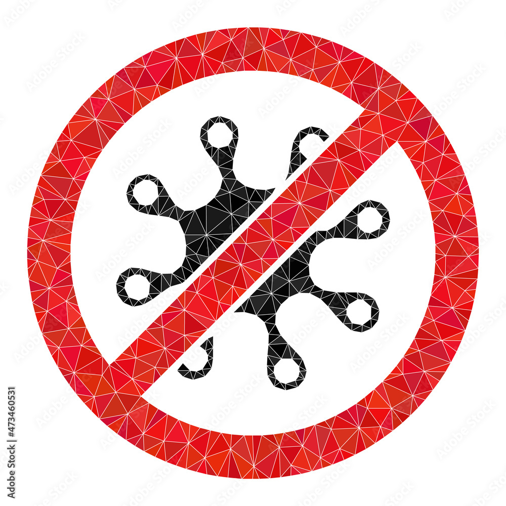 Low-poly stop infection icon illustration designed with scattered ...