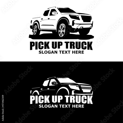 pick up truck logo design vector	