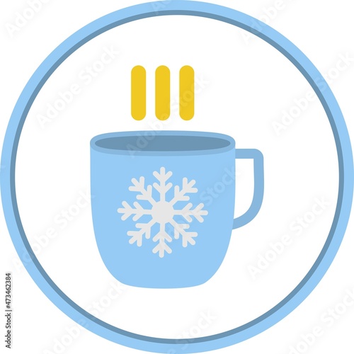 Hot Tea Flat Circle Vector Icon Design