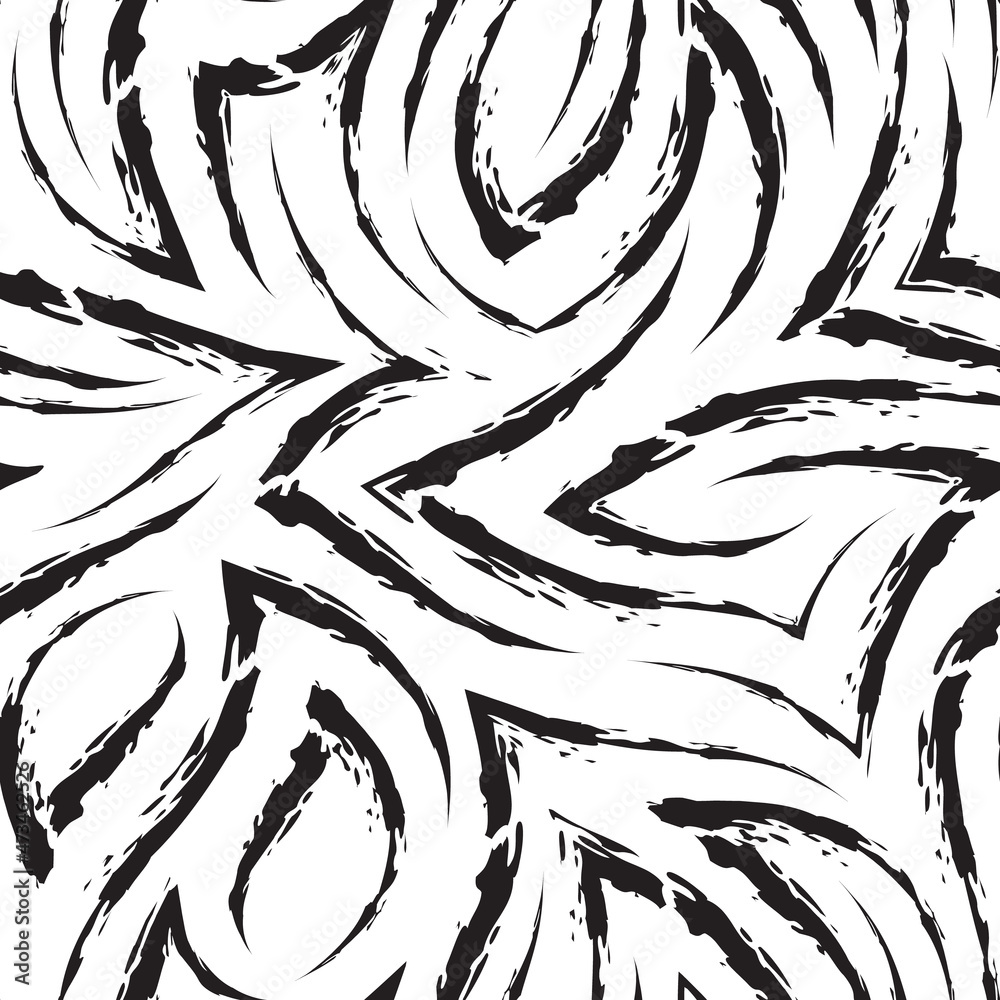Simple monochrome seamless pattern of stripes with ragged edges. Black seamless pattern of abstract lines and corners in grunge style. Simple monochrome seamless pattern of stripes with ragged edges. Black seamless pattern of abstract lines and corners in grunge style.