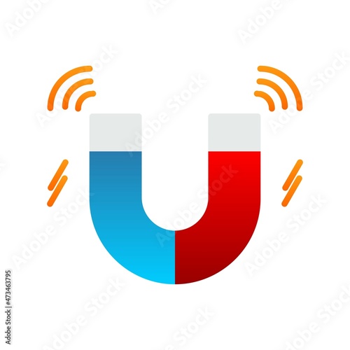 Magnet Flat Gradient Vector Icon Design