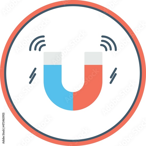 Magnet Flat Circle Vector Icon Design