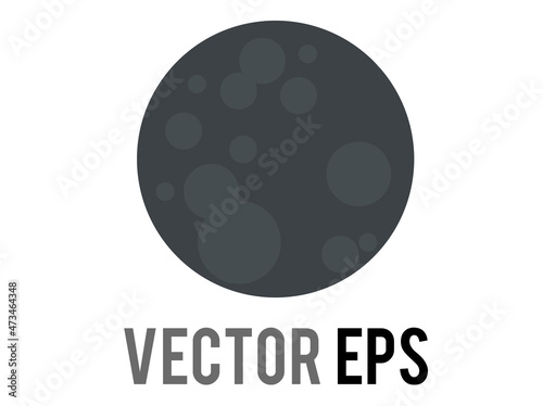 Vector isolated new dark gray full moon icon