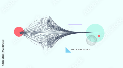 Abstract data technology background connected with lines and dots. Vector illustration use for poster, flyer, banner.