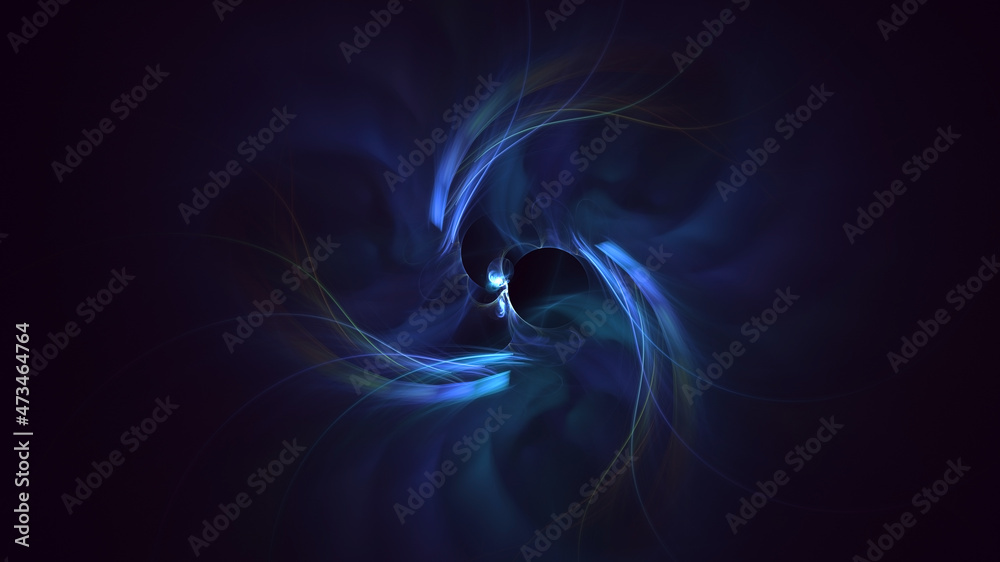 Fototapeta premium 3D rendering abstract blue fractal light background