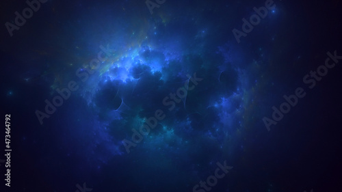 Fototapeta Naklejka Na Ścianę i Meble -  3D rendering abstract blue fractal light background