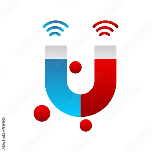 Magnet Flat Gradient Vector Icon Design