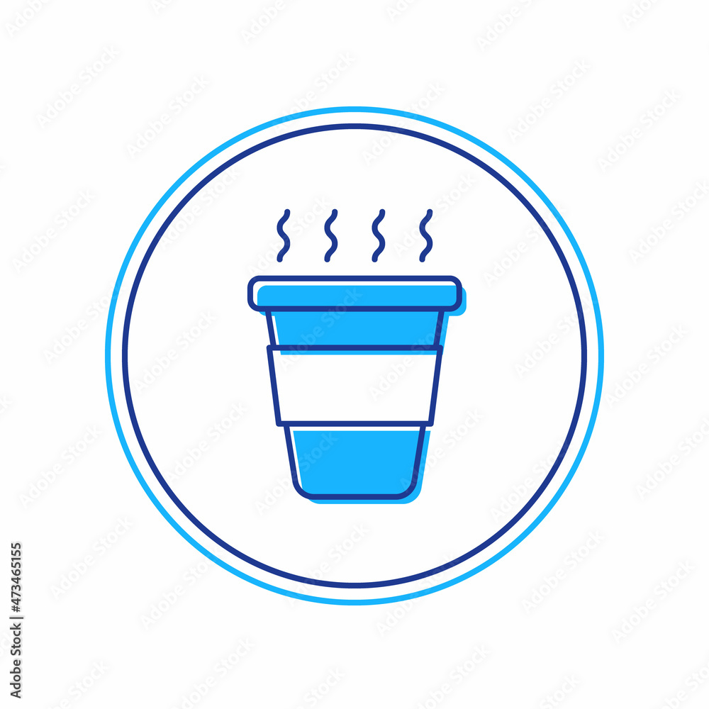 Filled outline Coffee cup to go icon isolated on white background. Vector Filled outline Coffee cup to go icon isolated on white background. Vector