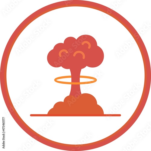 Nuclear Blast Flat Circle Vector Icon Design