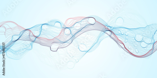 Abstract vector fluid particle flow background. Virus vector illustration use in science, microbiology, nano  technology.
