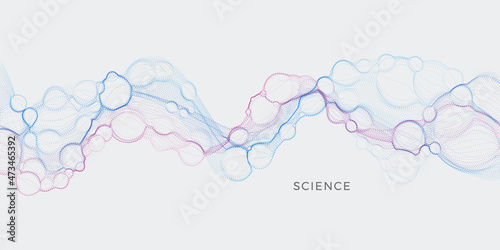 Abstract vector fluid particle flow background. Virus vector illustration use in science, microbiology, nano  technology.