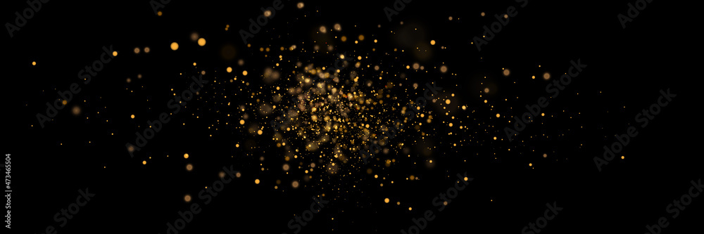 Glowing light effect with many glitter particles isolated on transparent background. Vector star cloud with dust.	