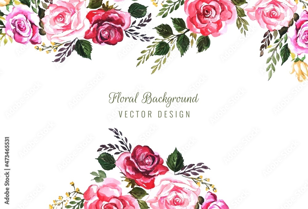 Elegant watercolor flower composition wedding card background