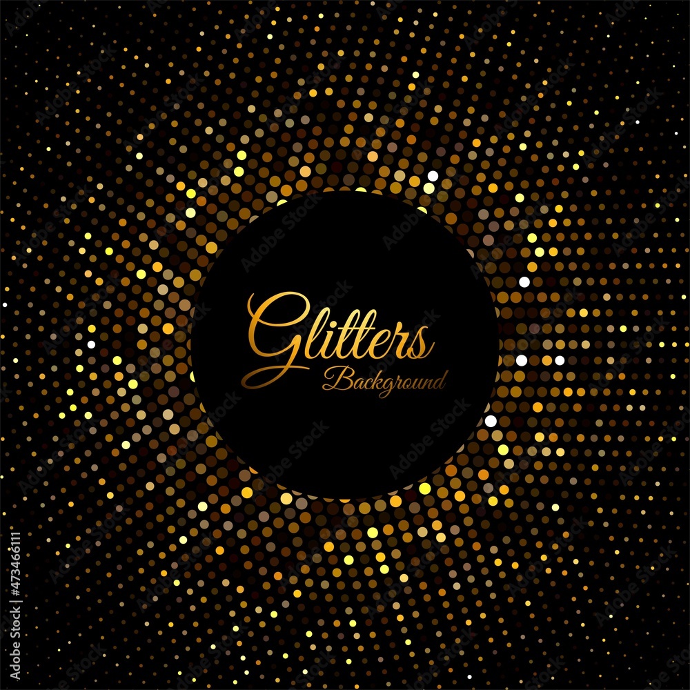 Abstract golden glitter particles background vector