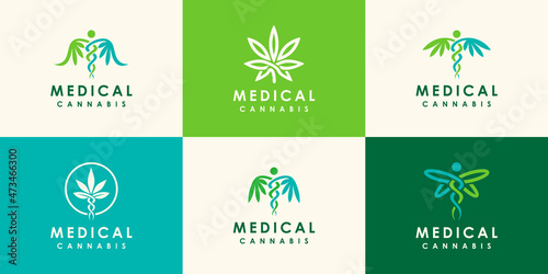 Abstract Medical Marijuana, Cannabis Medical Symbol Icon Illustration