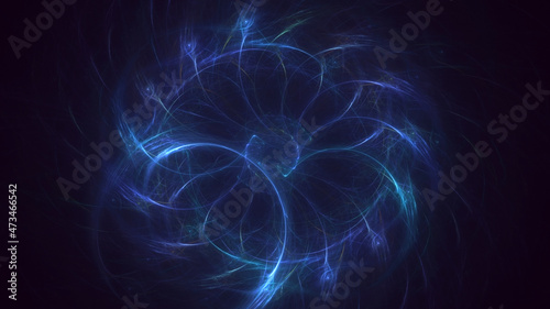 3D rendering abstract multicolor fractal light background