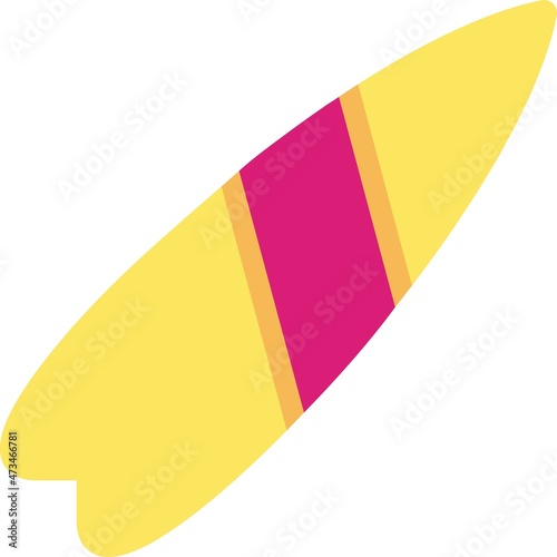 Surfboard Flat Vector Icon Design