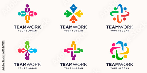 Abstract human community vector logo