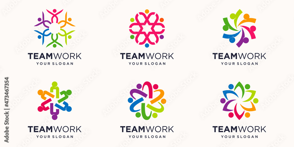 Community abstract logo. Happy People logo. Teamwork symbol. Social logo concept. Community abstract logo. Happy People logo. Teamwork symbol. Social logo concept.