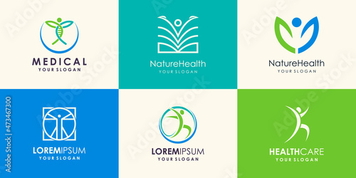 Health People Logo design Icon Vector