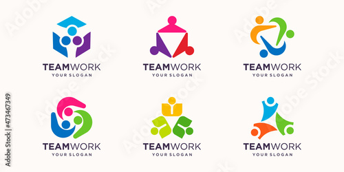 set of Community People Logo. Vector Illustration
