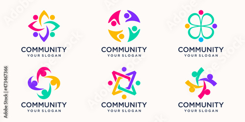 Abstract people group vector logo