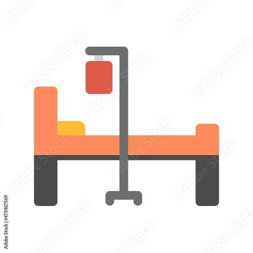 Hospitalization Flat Vector Icon Design