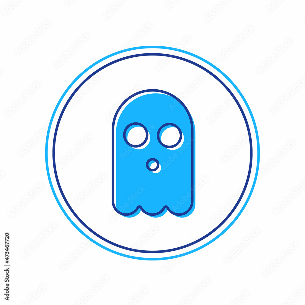 Filled outline Ghost icon isolated on white background. Happy Halloween party. Vector Filled outline Ghost icon isolated on white background. Happy Halloween party. Vector