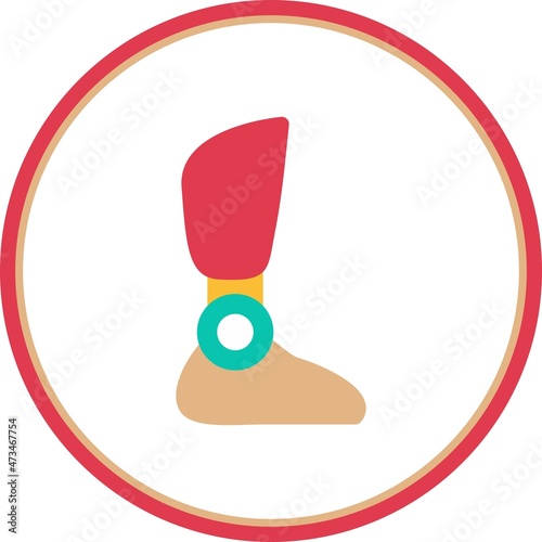 Prosthetics Flat Circxle Vector Icon Design