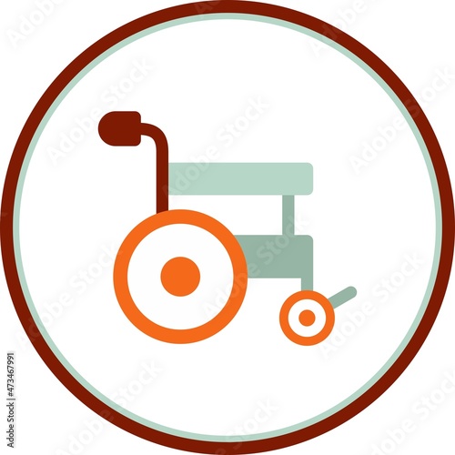 Wheelchair Flat Circxle Vector Icon Design