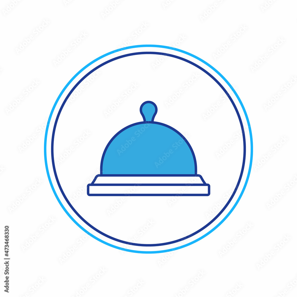Filled outline Covered with a tray of food icon isolated on white background. Tray and lid sign. Restaurant cloche with lid. Vector Filled outline Covered with a tray of food icon isolated on white background. Tray and lid sign. Restaurant cloche with lid. Vector