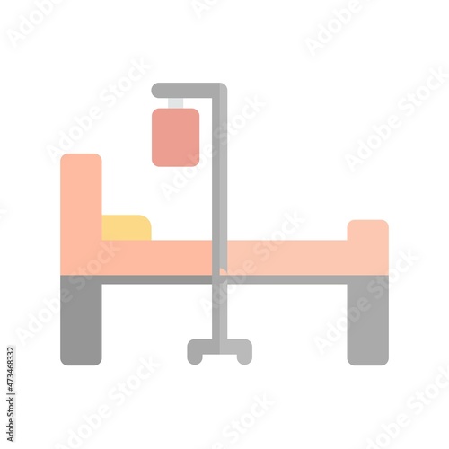 Hospitalization Flat Light Vector Icon Design