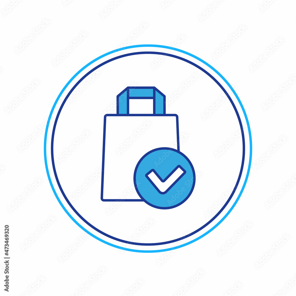 Filled outline Paper shopping bag icon isolated on white background. Package sign. Vector Filled outline Paper shopping bag icon isolated on white background. Package sign. Vector