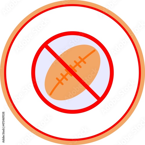 Rugby Flat Circle Vector Icon Design