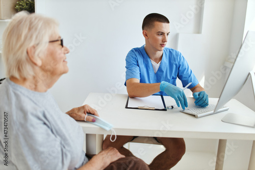 elderly woman at the doctor's appointment health care