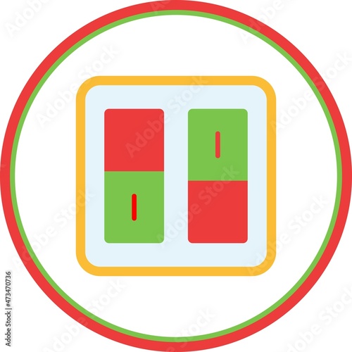 On Off Flat Circle Vector Icon Design