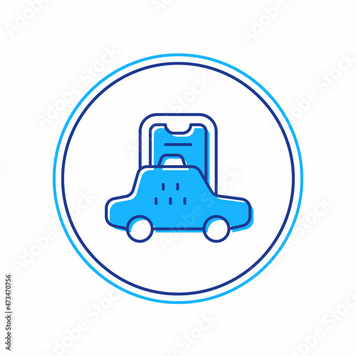 Filled outline Taxi mobile app icon isolated on white background. Mobile application taxi. Vector